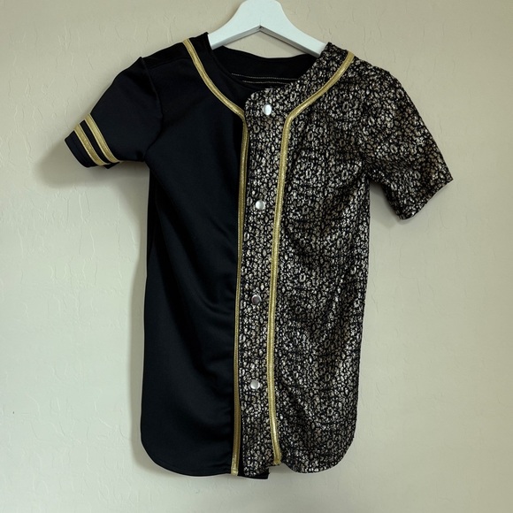 Weissman Gold Black Don’t Kill my Vibe Hip Hop Dance Costume SA Small Adult - Picture 3 of 4